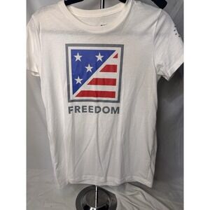 Under Armour Freedom T Shirt Unisex Sz Small New America Freedom Shirt White